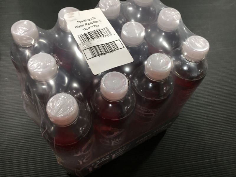 Photo 2 of [12 Pack] Sparkling Ice Black Raspberry Sparkling Water 17 Oz. Bottle [EXP 8-22]