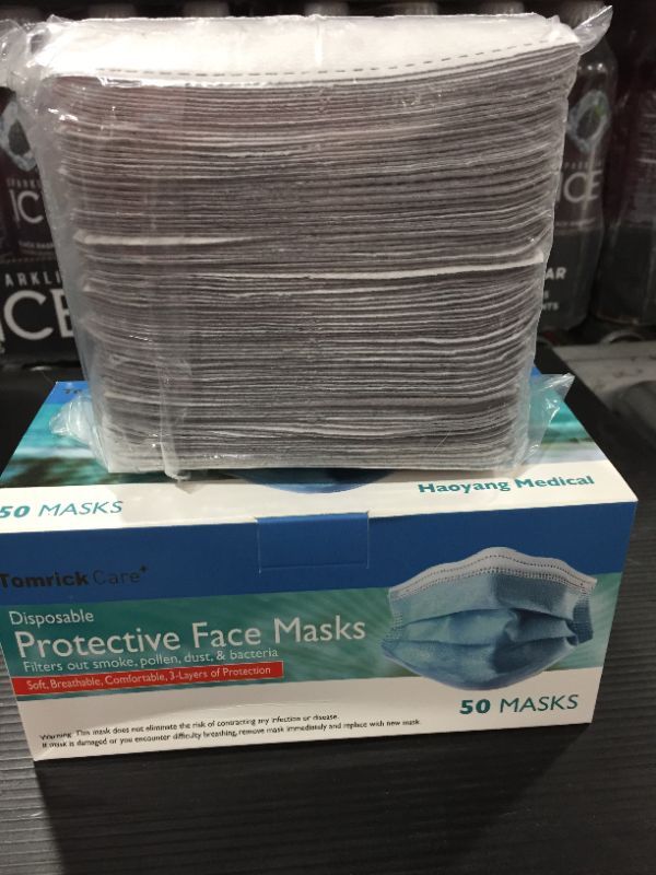 Photo 2 of 50 Disposable Protective Face Masks + 100 Mask Filters