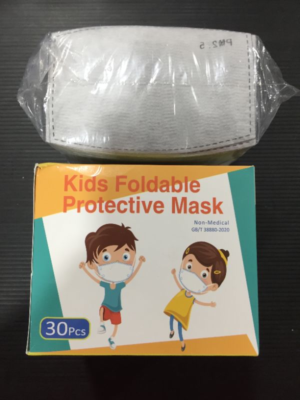 Photo 1 of Kids Foldable Protective Face Masks [30 pcs] + 100 Face Mask Filters