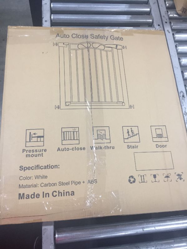 Photo 1 of Baby Gate Walk Through Auto Close Tension Metal White 
