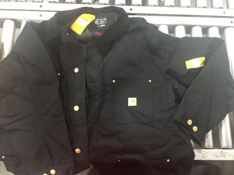 Photo 2 of Carhartt Men's 3X-Large Black Cotton Firm Duck Chore Coat
