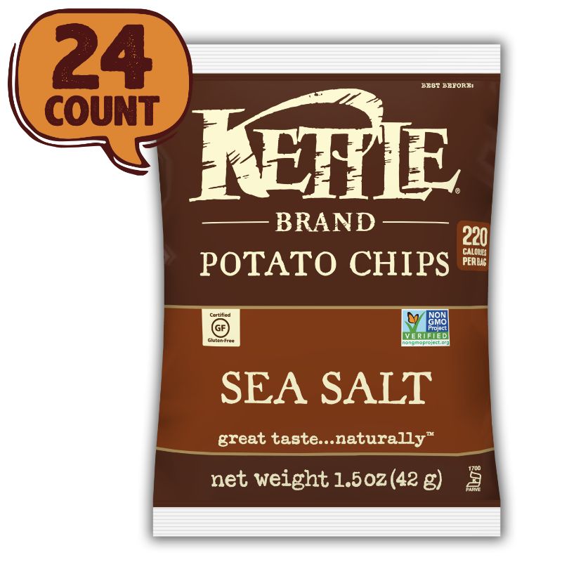 Photo 1 of [Pack of 24] Kettle Potato Chips Sea Salt 1.5 Oz [EXP 1-22]