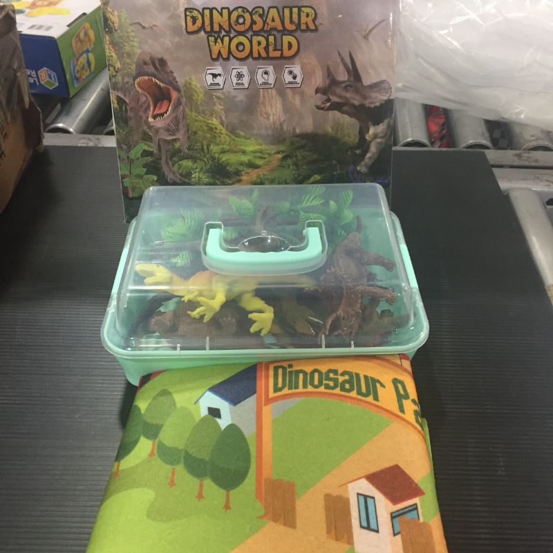 Photo 2 of TEMI Dinosaur Toys for Kids 3-5 with Activity Play Mat & Trees