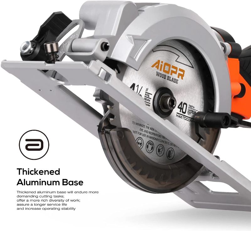 Photo 1 of AIOPR 5.8Amp 3500RPM Mini Circular Saw Compact Saw with 4-1/2" 24T TCT Blade (766V)