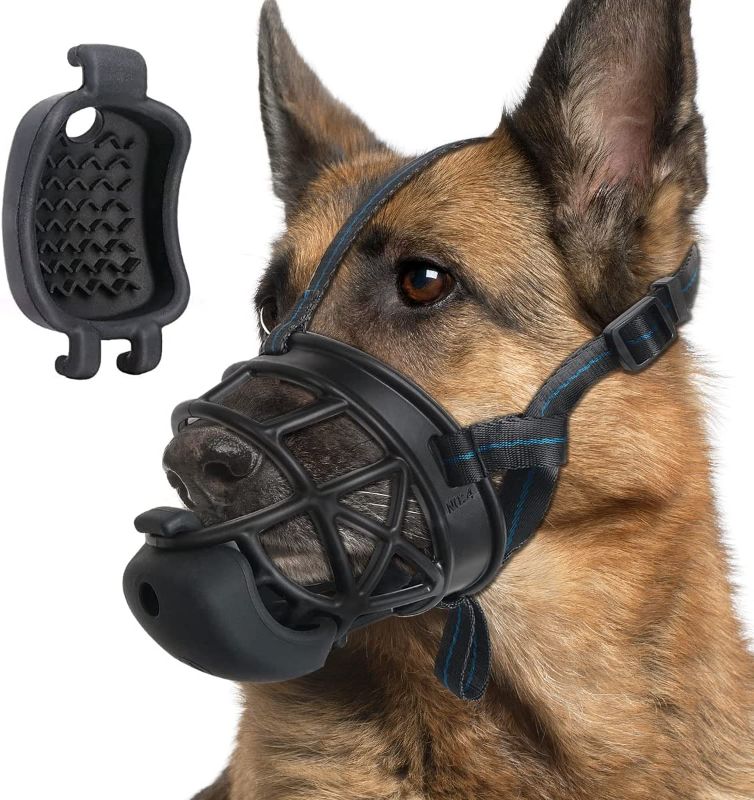 Photo 1 of [Size 5- XL] Dog Muzzle with Slow Feeder for Positive Conditioning, Prevents Biting Scavenging Chewing and Licking