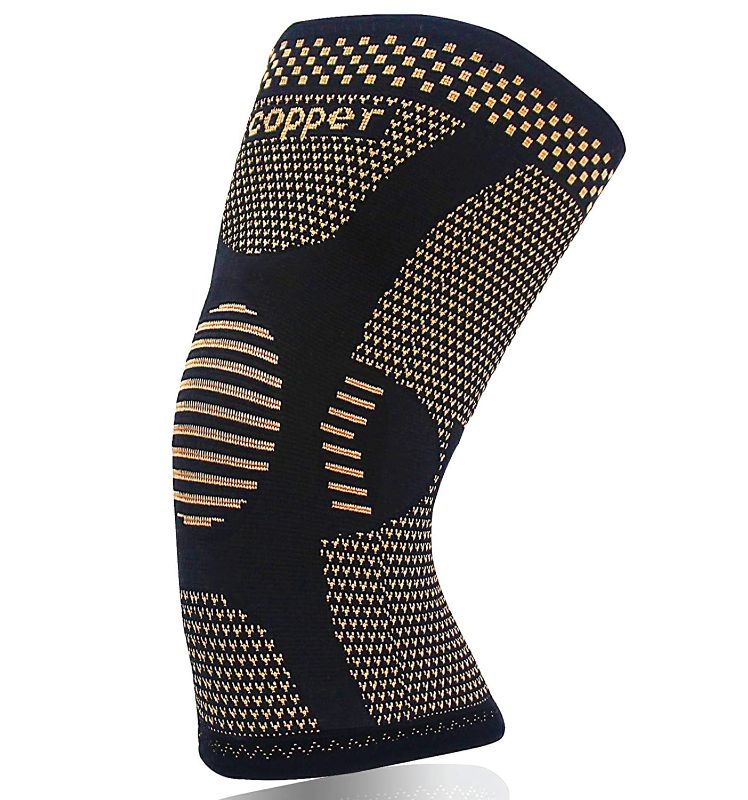 Photo 1 of Copper Knee Sleeve Compression for Sports, Workout, Knee Pain Relief-Single (XL)