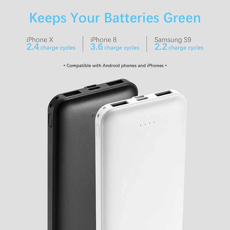 Photo 3 of 2-Pack Miady 10000mAh Dual USB Portable Charger