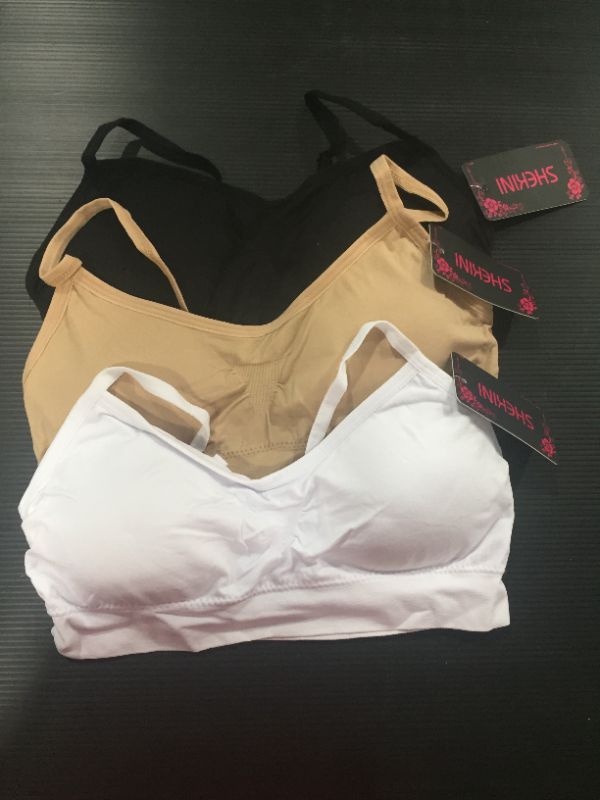 Photo 2 of [Size M/L] SHEKINI 3 Pieces Women's Sport Bra Bralettes Wireless Seamless Padded Crop Tank Top