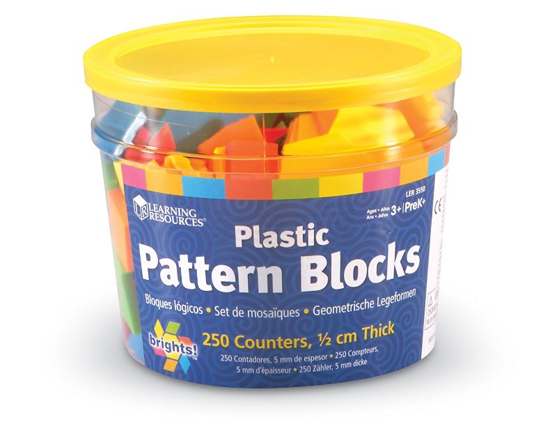 Photo 1 of Learning Resources Bright Pattern Blocks Assorted Colors Set of 250