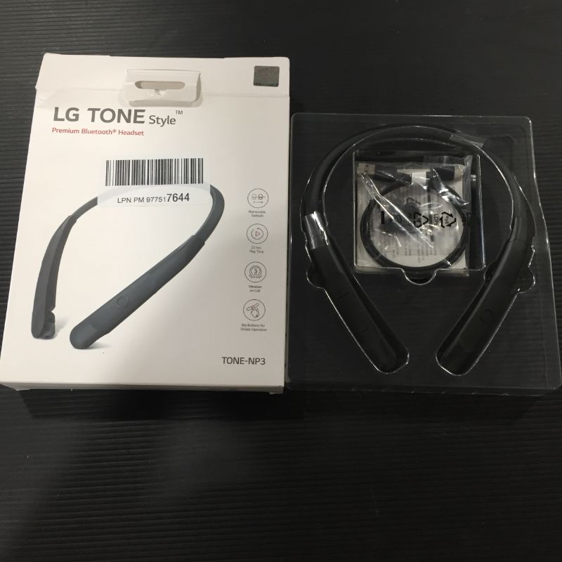 Photo 2 of LG TONENP3BLACK TONE NP3 Wireless Stereo Headset