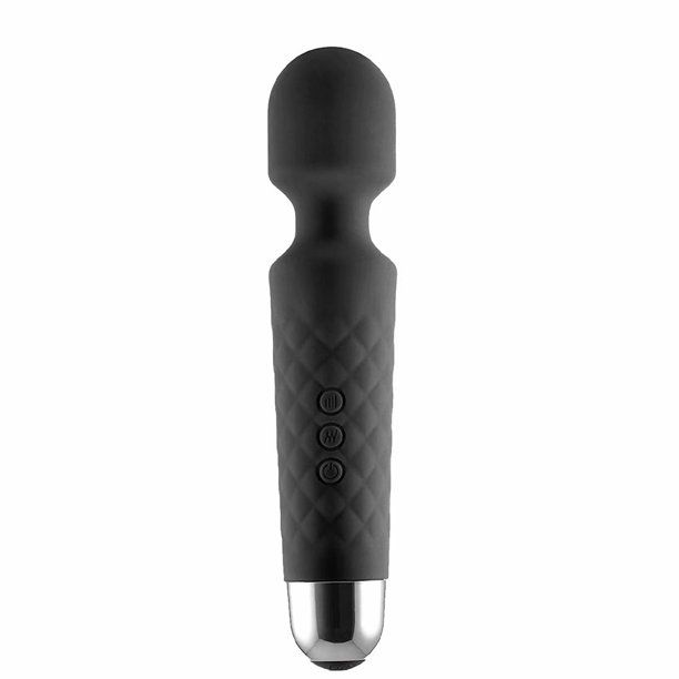 Photo 1 of Cordless Wand Massager with 8 Overspeed Ranges and 20 Pulses USB Rechargeable Personal Healing Wand Massager, Black
