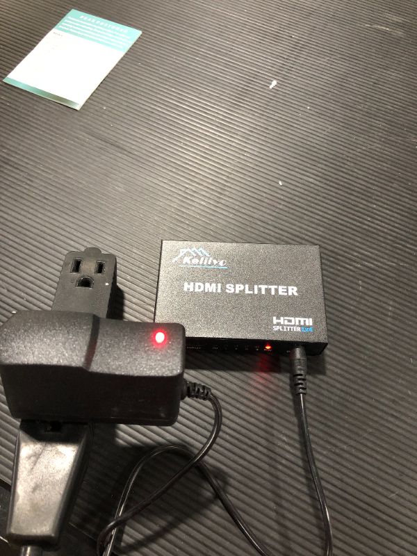 Photo 2 of KELIIYO Hdmi Splitter 1 in 4 Out V1.4b Powered Hdmi Video Splitter with AC Adaptor Duplicate/Mirror Screen Monitor Supports Ultra HD 1080P 2K x4K@30Hz and 3D Resolutions (1 Input to 4 Outputs)
