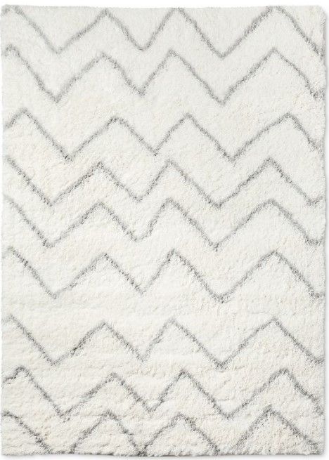 Photo 1 of 4'x5'6" Chevron Shag Area Rug Cream - Pillowfort™
