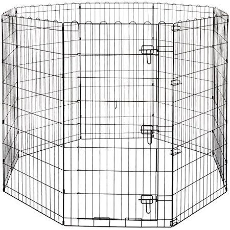 Photo 1 of Basics Foldable Metal Pet Dog Exercise Fence Pen with Gate - 60 X 60 X 48 Inches
