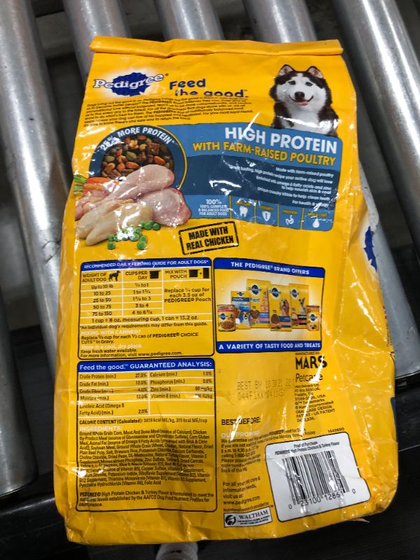 Photo 3 of 2 PACK - Pedigree High Protein Chicken & Turkey Flavor Adult Dry Dog Food, 3.5-lb Bag
