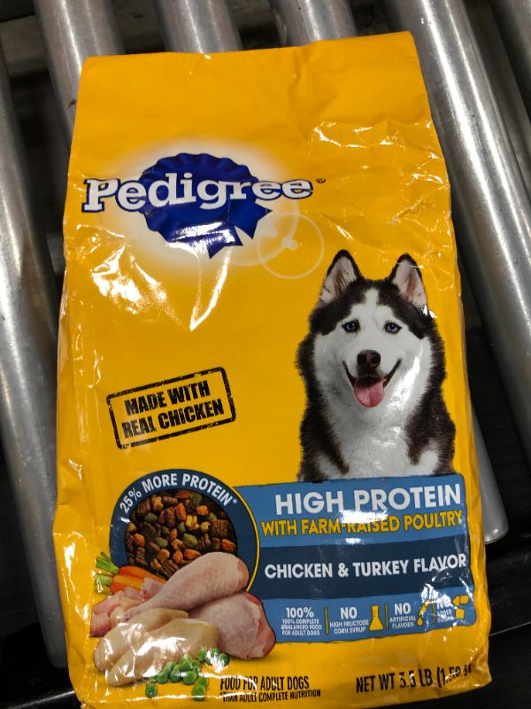 Photo 2 of 2 PACK - Pedigree High Protein Chicken & Turkey Flavor Adult Dry Dog Food, 3.5-lb Bag
