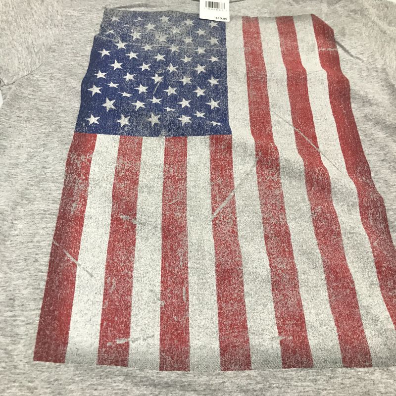 Photo 2 of Adult Full Flag Short sleeve Graphic T-shirt - Heathered - small
