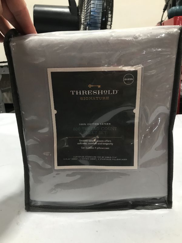 Photo 2 of 6pc 800 Thread Count Solid Sheet Set - Threshold Signature™

