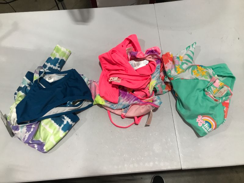 Photo 1 of Box lot of mixed swim suits, kids & girls, mixed sizes, new and used
