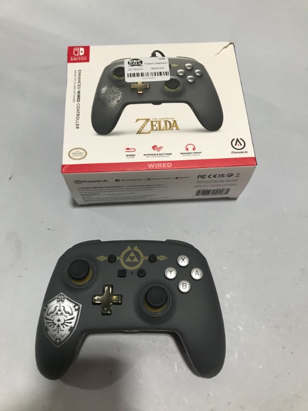 Photo 2 of Enhanced Wired Controller for Nintendo Switch - Hylian Shield - Dark Grey
