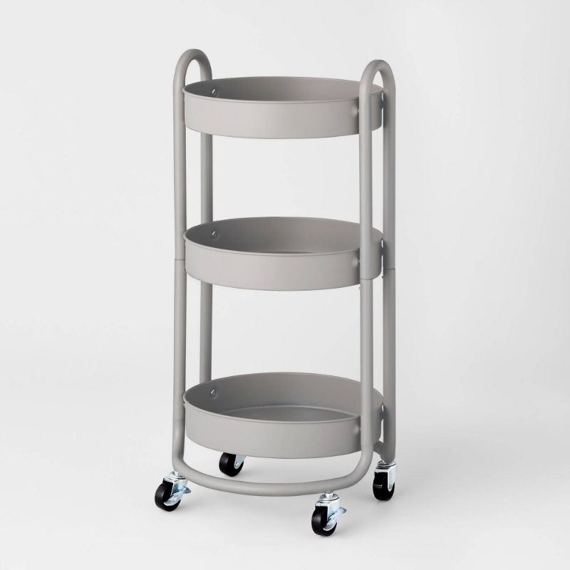 Photo 1 of 3 Tier Round Metal Utility Cart - Brightroom