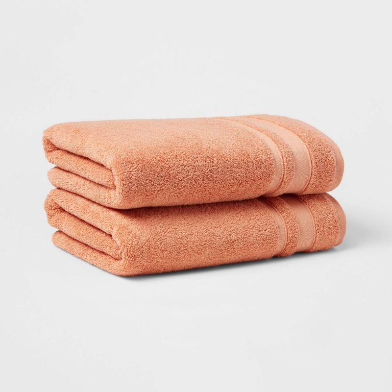 Photo 1 of 2pc Performance Bath Towel Set Coral - Threshold
