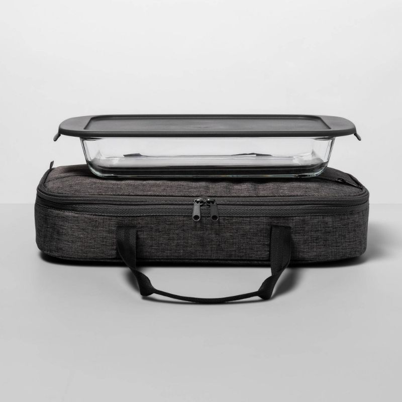 Photo 1 of 3qt Glass Baking Dish with Lid and Tote - Made by Design™
