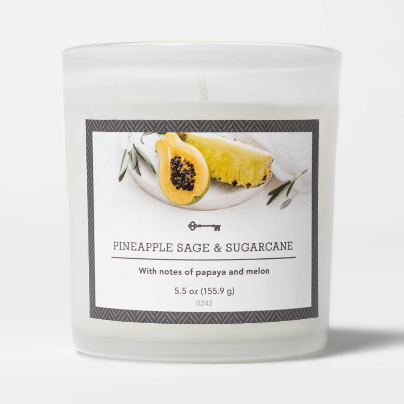 Photo 1 of 5.5oz Glass Jar Pineapple Sage and Sugarcane Candle - Threshold™ (BOX OF 6)
