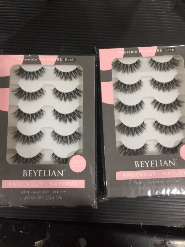 Photo 2 of BEYELIAN False Eyelashes,3D Faux Mink Eyelashes Handmade Luxurious Volume Fluffy Natural False Eyelashes Fluffy Long Soft Reusable Eyes Lashes 5 Pairs
2 PACK