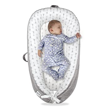 Photo 1 of Baby Lounger Baby Nest Baby Essentials Newborn Lounger,Soft Breathable Fiberfill Portable Bed for Baby Premium Quality and Bigger Size (0-12months) -Baby Registry Search(Arrow)
