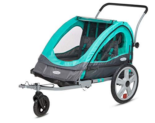 Photo 1 of Instep Quick-N-EZ Double Tow Behind Bike Trailer, Converts to Stroller/Jogger, Teal
