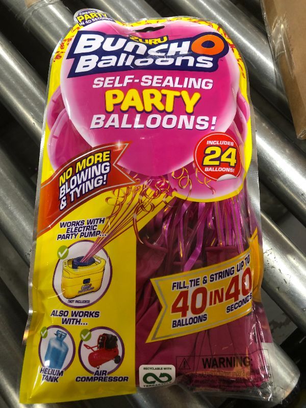 Photo 1 of BOX OF 6, 24ct Self Sealing Party Balloons Refill Pack Pink
