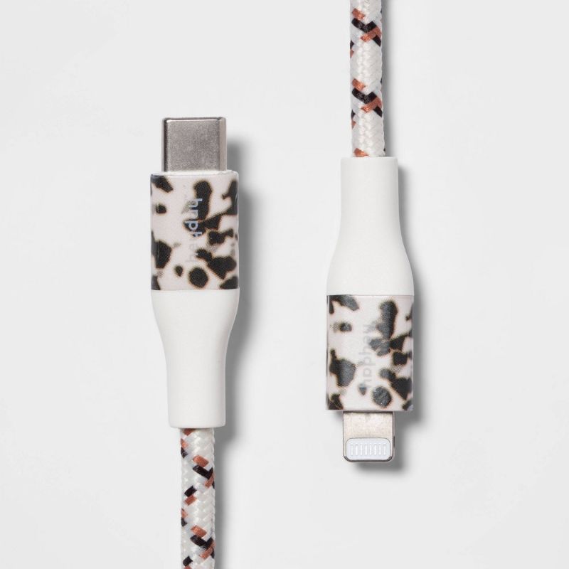 Photo 1 of 2-Heyday 6' Lightning to USB-C Braided Cable - Light Tort
