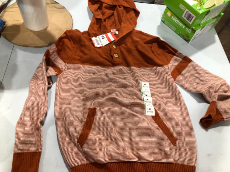 Photo 1 of Boys' Colorblock Striped Hoodie Sweater - Cat & Jack™ size M
