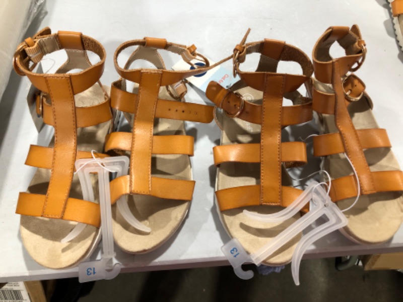 Photo 1 of 2-   Girls' Ellie Gladiator Sandals - Cat & Jack Cognac size 13
