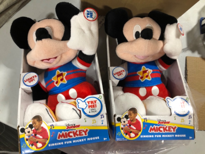 Photo 2 of 2- Just Play Disney Junior Mickey Mouse Funhouse Singing Fun Mickey Mouse 13 inch Lights and Sounds Feature Plush, Sings The Wiggle Giggle Song, Kids Toys for Ages 3 up
