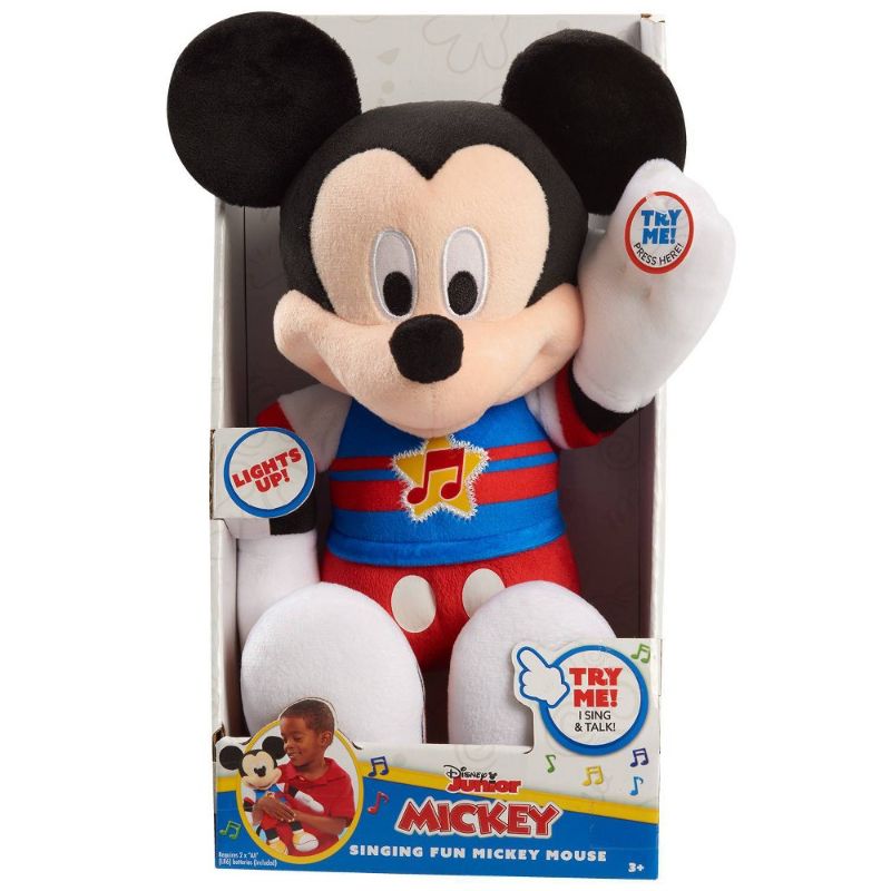 Photo 1 of 2- Just Play Disney Junior Mickey Mouse Funhouse Singing Fun Mickey Mouse 13 inch Lights and Sounds Feature Plush, Sings The Wiggle Giggle Song, Kids Toys for Ages 3 up
