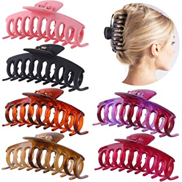 Photo 1 of GLAMFIELDS Large Claw Clips for Thick Hair, 4.3 inch Hair Clip for Thick Hair, Girls Hair Clips Claw, Big Hair Clips for Thin Hair, Matte Claw Clips, Neutral Hair Clips, Strong Hold, Non Slip 6 Pack
