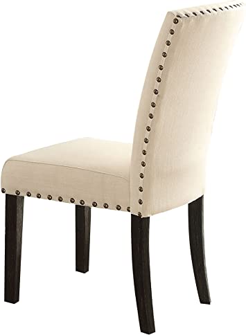 Photo 1 of ACME Nolan Side Chair (Set-2) - 72852 - Linen & Salvage Dark Oak
