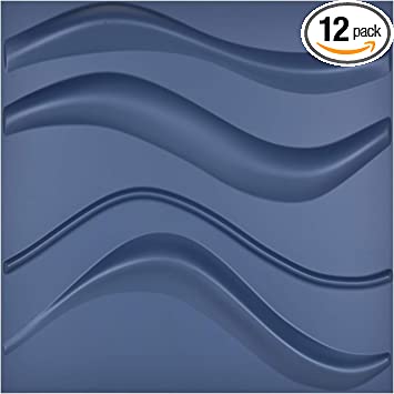 Photo 1 of Art3d A10003BL 3D Wall Panels, Blue, 32 Square Feet
