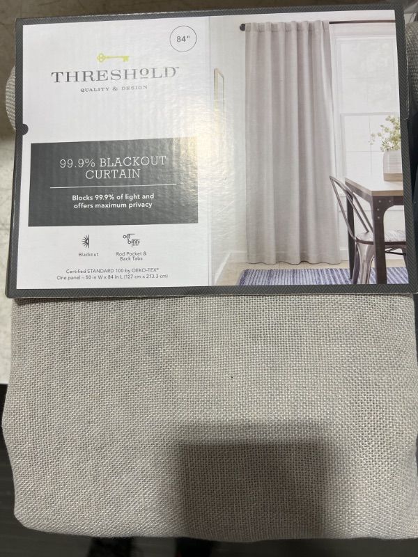 Photo 3 of 2pc Blackout Aruba Linen Curtain Panels - Threshold, 50"x84"
