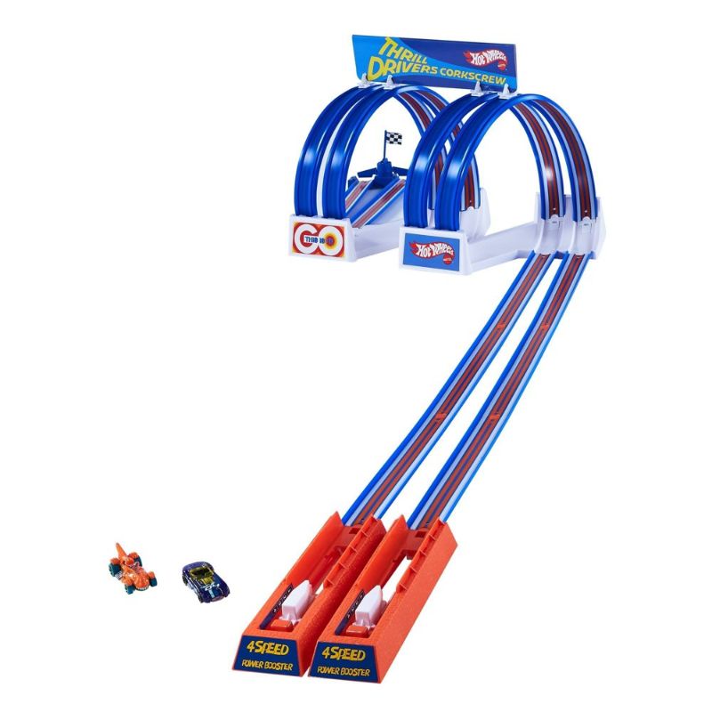 Photo 1 of Hot Wheels Flying Customs Thrill Drivers Corkscrew Trackset
