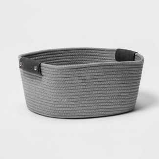 Photo 1 of 13" Half Coiled Rope Basket Gray - Brightroom™

