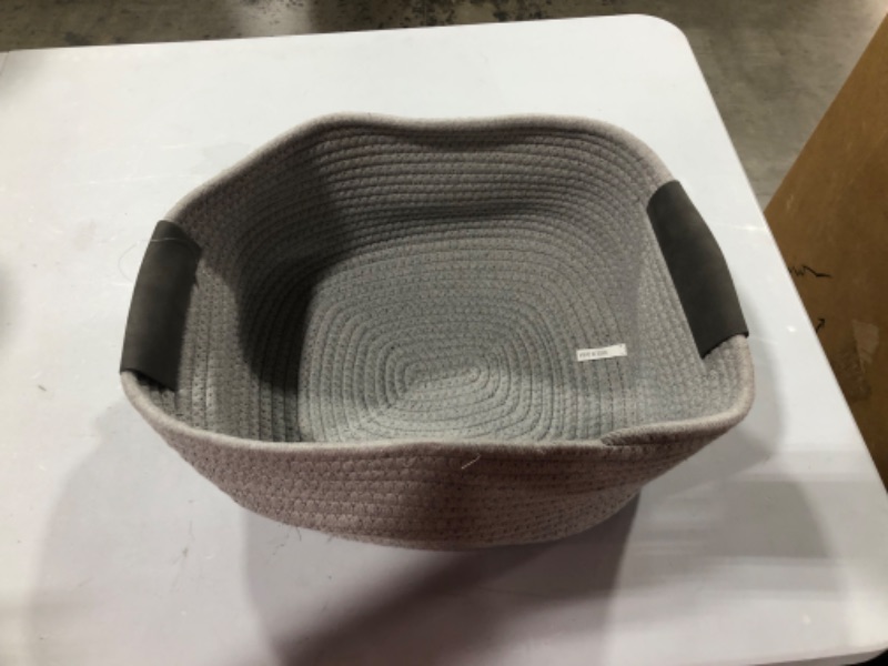 Photo 2 of 13" Half Coiled Rope Basket Gray - Brightroom™

