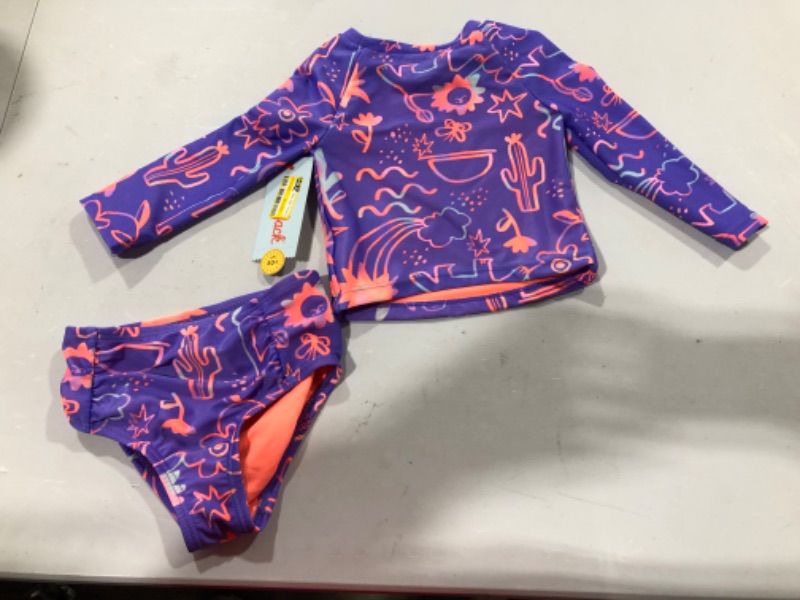 Photo 2 of Baby Girls' Floral Long Sleeve Rash Guard Set - Cat & Jack™ Size 12M
