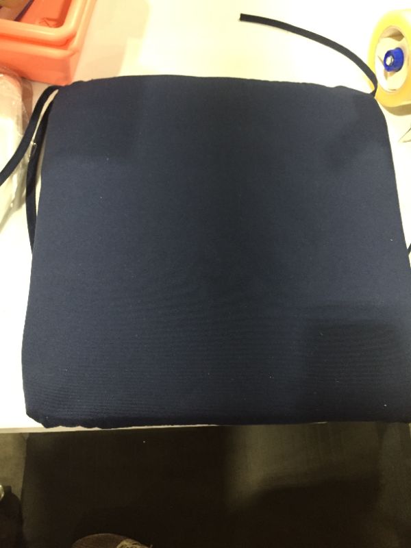 Photo 2 of 16" x 16" Outdoor Seat Cushion Navy - Room Essentials™

