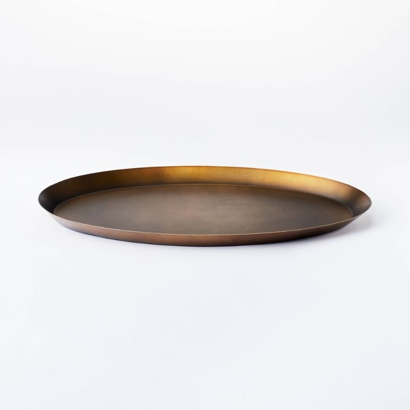 Photo 1 of 11" X 1" Oval Metal Tray Gold - Threshold™ Designed with Studio McGee
