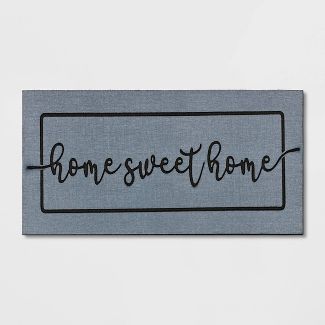 Photo 1 of 1'6"x3'10" Home Sweet Home Rubber Estate Doormat Gray - Threshold™

