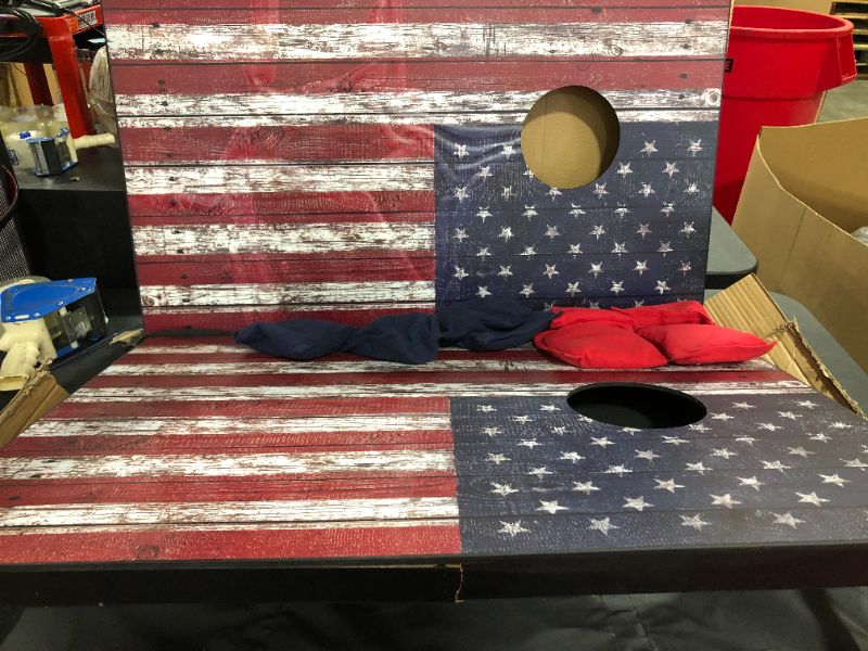 Photo 5 of GoSports Flag Series Wood Cornhole Sets – Choose between American Flag and State Flags – Includes Two Regulation Size 4’ x 2’ Boards, 8 Bean Bags, Carrying Case and Game Rules
