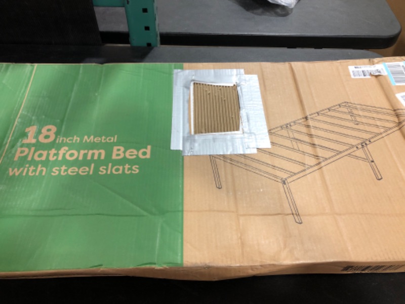 Photo 4 of  18 Inch Platform Twin Bed Frame with Steele slats No Box Spring Needed Heavy Duty
